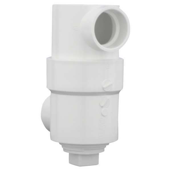 PVC Drum Trap with Cleanout, Hub, 1 1/2 in x 3 in x 6 in Pipe Size