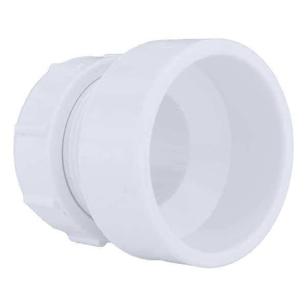 PVC Female Trap Adapter with Nut and Washer, Hub x Socket, 1 1/2 in x 1 1/4 in Pipe Size