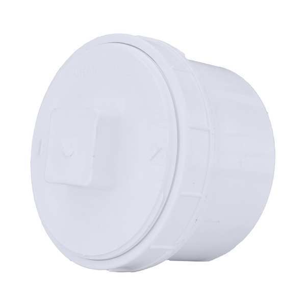 PVC Cleanout Adapter with Plug, FNPT x Spigot, 6 in Pipe Size