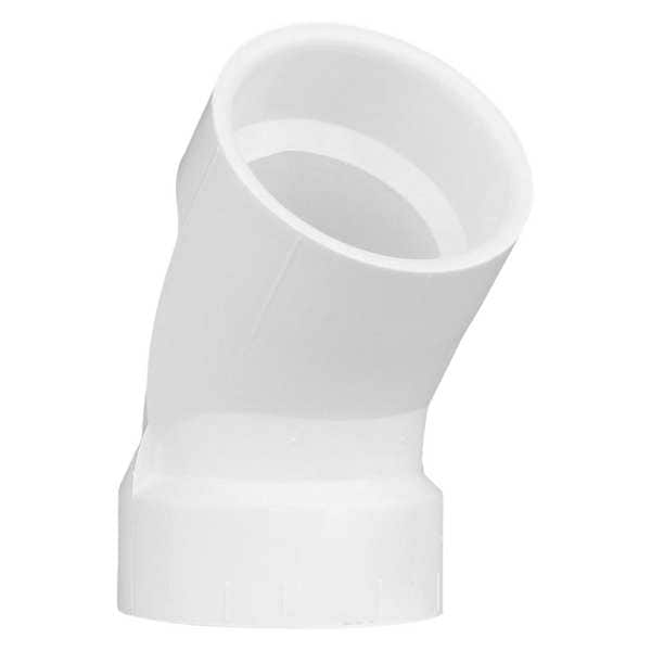PVC Elbow, 45 Degrees, Hub, 1-1/2 in Pipe Size