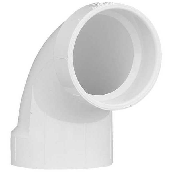 PVC Elbow, 90 Degrees, Hub, 2 in Pipe Size
