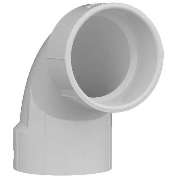 PVC 90 Degree Elbow, Hub, 3 in Pipe Size