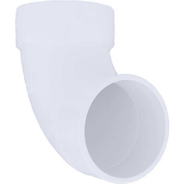PVC Street Elbow, 90 Degrees, Hub x Spigot, 4 in Pipe Size