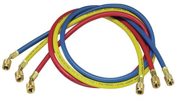 Manifold Hose Set, 60 In, Red, Yellow, Blue