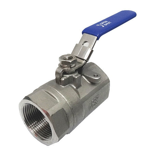 3/8 in Ball Valve, Stainless Steel, FNPT, Inline