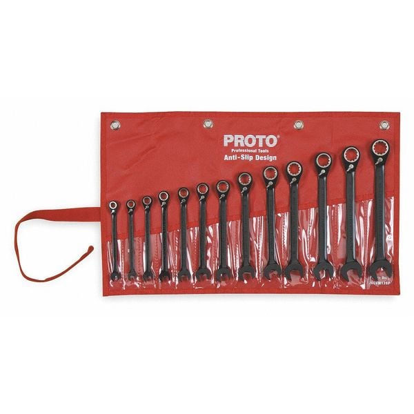 Ratcheting Wrench Set, Metric, 7 mm to 19 mm, 13-Piece