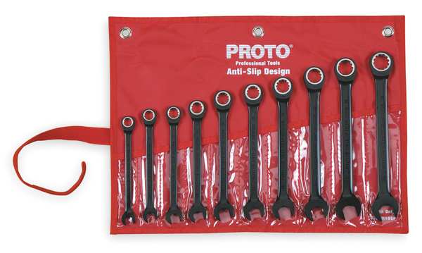 Ratcheting Wrench Set, Metric, 10 mm to 19 mm, 10-Piece