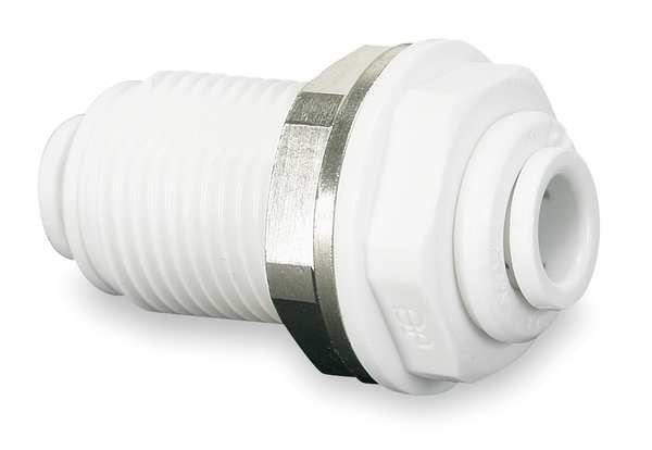 Acetal Copolymer Bulkhead Union, 1/4 in Tube Size