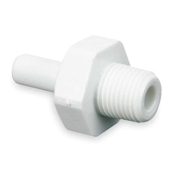 Adapter, 1/4 In. Tube OD, White, PK10