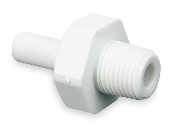 Adapter, 1/4 In. Tube OD, White, PK10