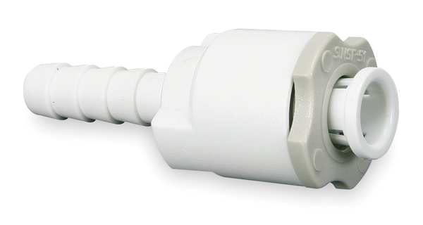 Acetal Copolymer Barb Adapter, 1/4 in Tube Size