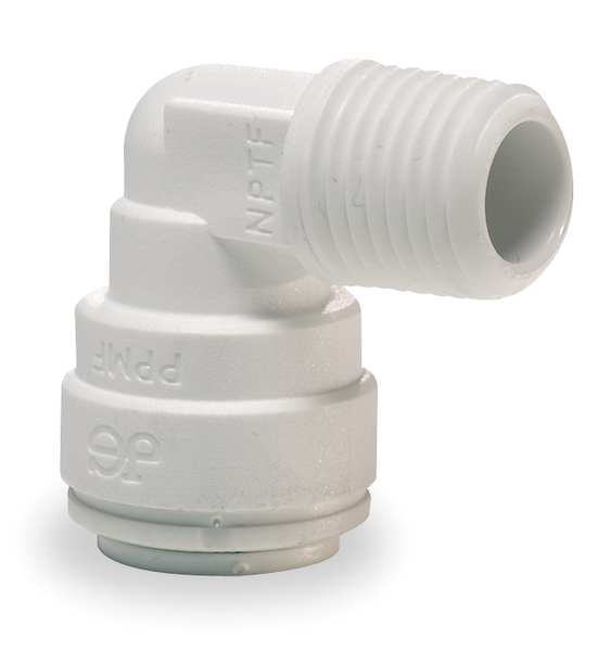 Acetal Copolymer Fixed Elbow, 90 Degrees, 1/4 in Tube Size