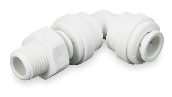 Acetal Copolymer Swivel Elbow, 90 Degrees, 1/2 in Tube Size