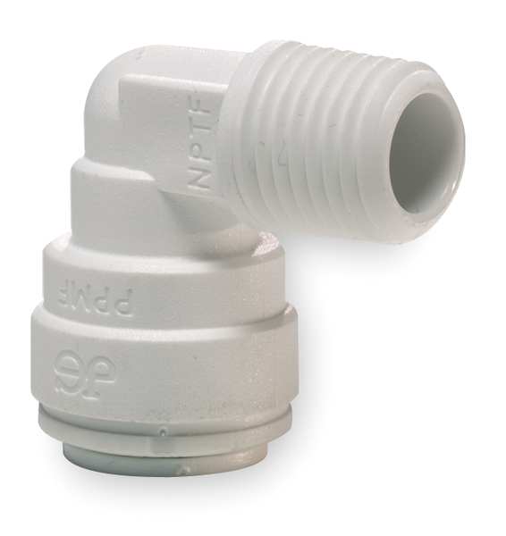 Polypropylene Elbow, 90 Degrees, 1/4 in Tube Size