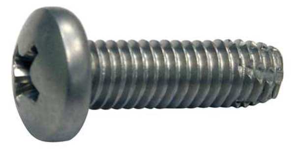 Thread Cutting Screw, #10 x 5/8 in, Plain Stainless Steel Pan Head Phillips Drive, 100 PK
