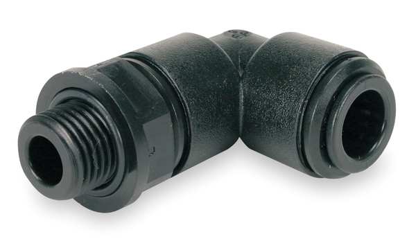 Acetal Copolymer Swivel Elbow, 90 Degrees, 1/4 in Tube Size