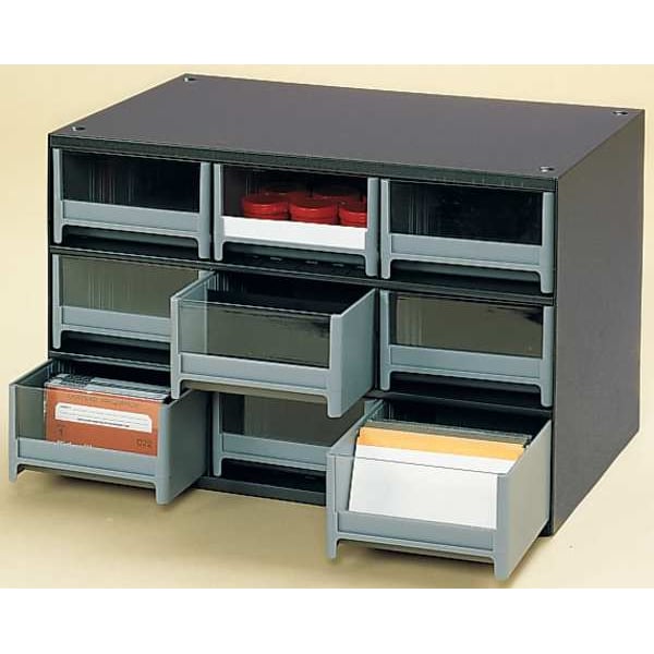 Drawer Bin Cabinet with 15 Drawers, Steel, Polystyrene, 17 in W x 11 in H x 11 in D