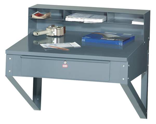 Shop Desk, 34-1/2 x 37-1/2 x 30 In, Gray