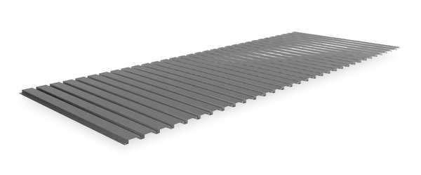 Decking, Ribbed Steel, 96 in W, 36 in D, Gray, Powder Coated Finish, Gauge: 22