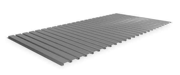 Decking, Ribbed Steel, 72 in W, 36 in D, Gray, Powder Coated Finish, Gauge: 22