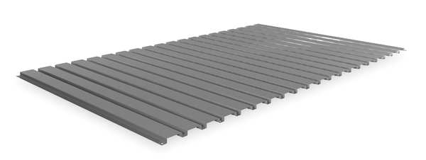 Decking, Ribbed Steel, 60 in W, 36 in D, Gray, Powder Coated Finish, Gauge: 22