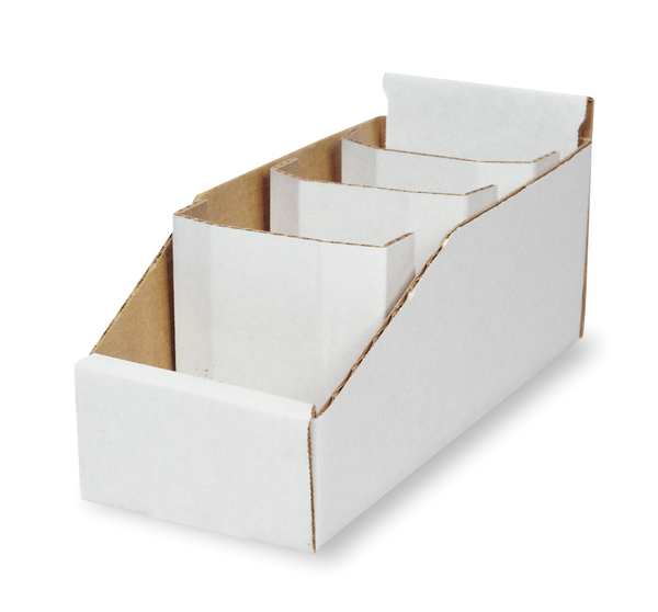 Cardboard Corrugated Shelf Bin Divider, White, 2 1/4 in, 4 1/4 in W