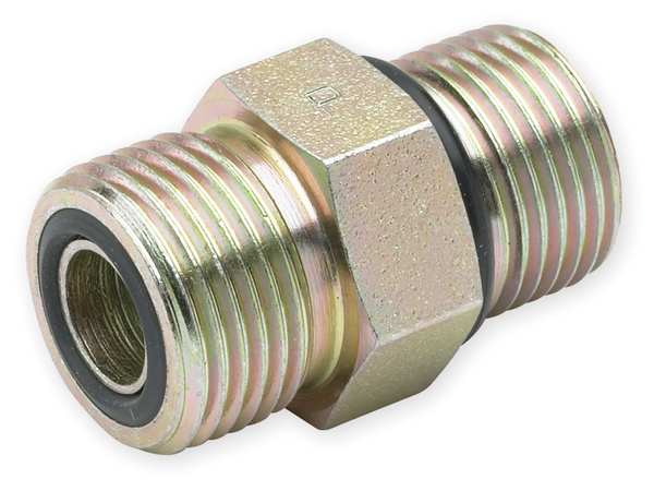 Strt Connect, Zinc Stl, SAExORFS, 3/8In