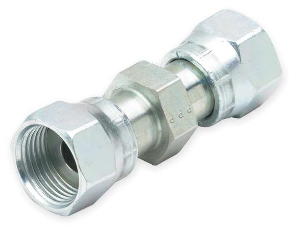 Swivel Union, Zinc Stl, Female ORFS, 3/8In