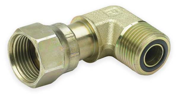 Swivel Nut Elbow, Zinc Steel, ORFS, 1/2In