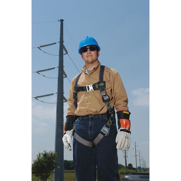 Arc-Flash Rated Full Body Harness, Vest Style, L/XL, Kevlar(R)/Nomex(R), Black