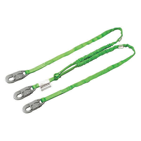Shock Absorbing Lanyard, 6 ft., 310 lb. Weight Capacity, Green