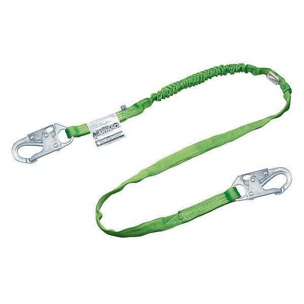 Shock Absorbing Lanyard, 6 ft., 310 lb. Weight Capacity, Green