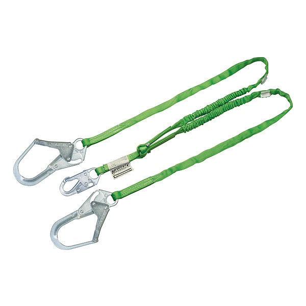 Shock Absorbing Lanyard, 6 ft., 310 lb. Weight Capacity, Green