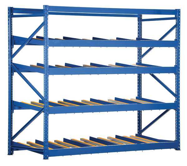 Starter Gravity Flow Rack, 36 in D, 96 in W, 4 Shelves