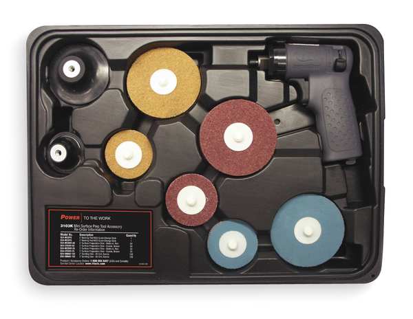 Angle Grinder Kit, 1/4 in NPT Female Air Inlet, Medium Duty, 15,000 RPM, 0.2 hp