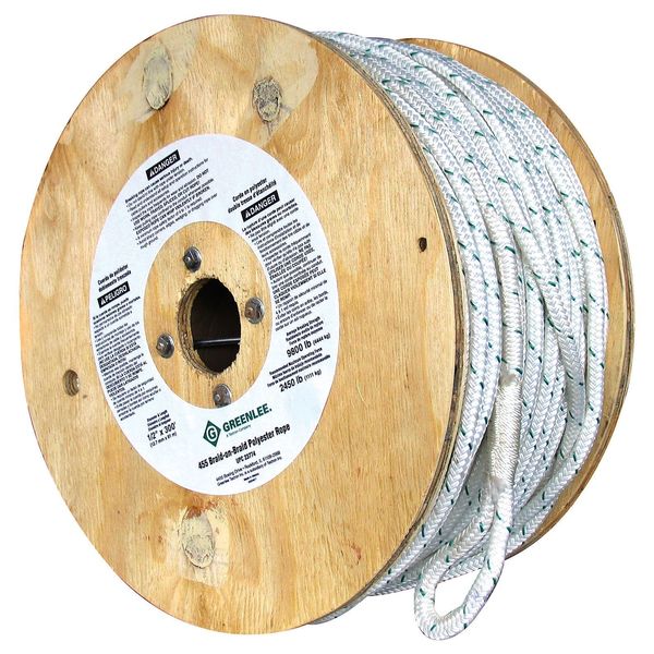 Cable Pulling Rope, 1/2 In Dia, 300 ft