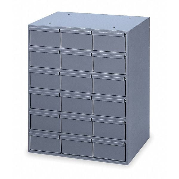 Drawer Bin Cabinet with 18 Drawers, Prime Cold Rolled Steel, 17 1/4 in W x 21 1/4 in H x 12 1/4 in D