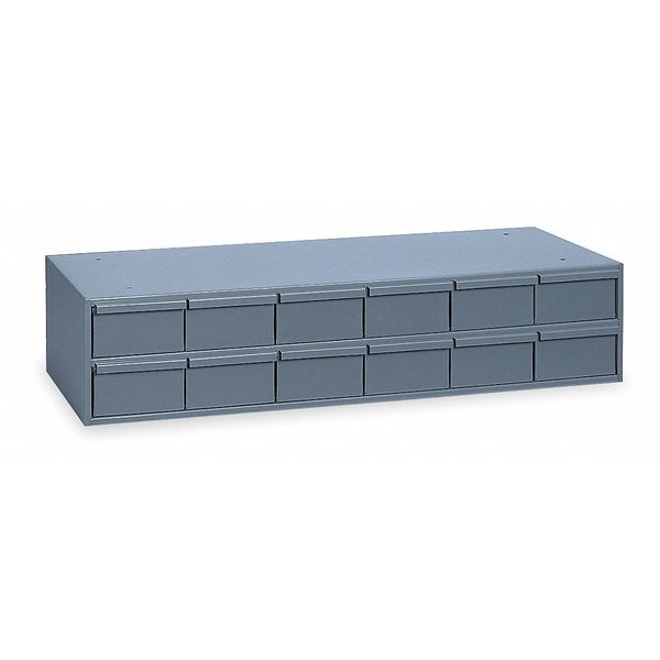 Drawer Bin Cabinet with 12 Drawers, Prime Cold Rolled Steel, 33 3/4 in W x 33 3/4 in H x 12 1/4 in D