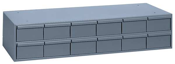Drawer Bin Cabinet with 12 Drawers, Prime Cold Rolled Steel, 33 3/4 in W x 33 3/4 in H x 12 1/4 in D