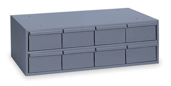 Drawer Bin Cabinet with 8 Drawers, Prime Cold Rolled Steel, 22 3/4 in W x 7 1/2 in H x 12 1/4 in D