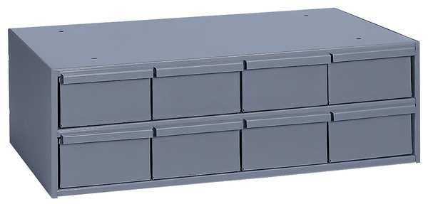 Drawer Bin Cabinet with 8 Drawers, Prime Cold Rolled Steel, 22 3/4 in W x 7 1/2 in H x 12 1/4 in D
