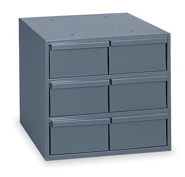 Drawer Bin Cabinet with 6 Drawers, Prime Cold Rolled Steel, 11 3/4 in W x 11 in H x 12 1/4 in D