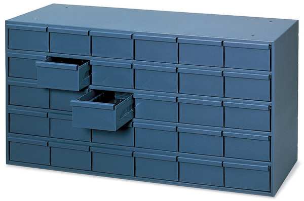 Drawer Bin Cabinet with 30 Drawers, Prime Cold Rolled Steel, 33 3/4 in W x 17 3/4 in H x 12 1/4 in D