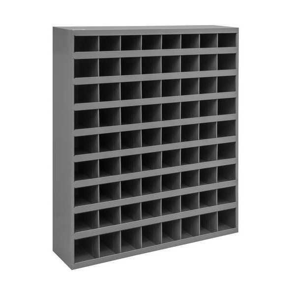 Pigeonhole Bin Unit, 72 Compartments, 8 1/2 in D x 42 in H x 33 3/4 in W