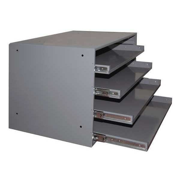 Sliding Drawer Cabinet Frame, 4 Drawers, 20 1/4 in W x 12 1/2 in D x 15 in H