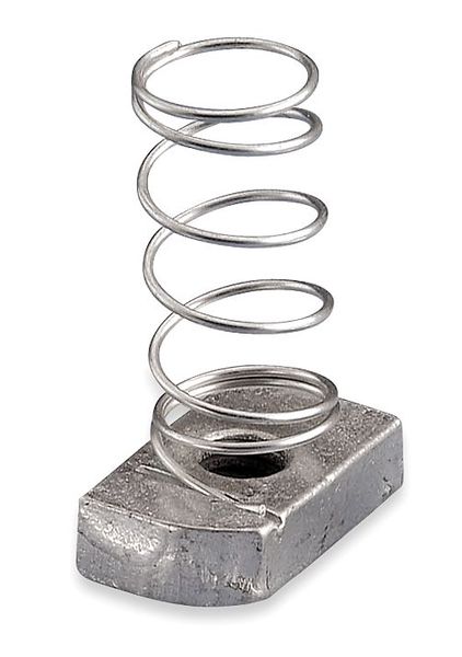 Channel Nut With Spring, 1/2-13 In, Steel
