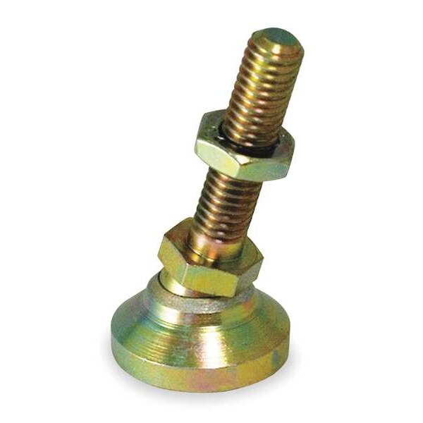 Leveling Foot, Steel, Yellow Zinc, M8