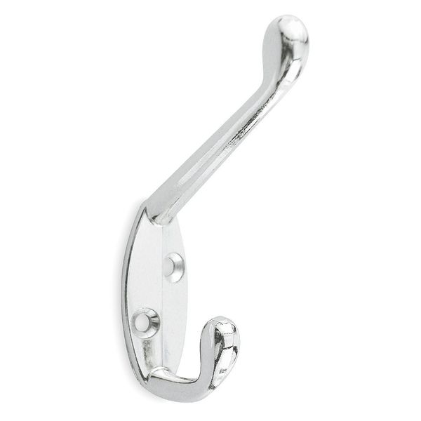 Coat Hook, 2 Hook Ends, Chrome