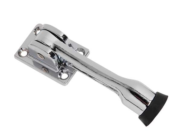 Lever Door Holder, Zinc, Silver, 1-7/16