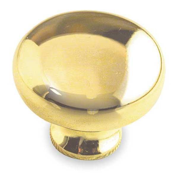 Cabinet Knob, Zinc, Polished Brass, Proj. 1